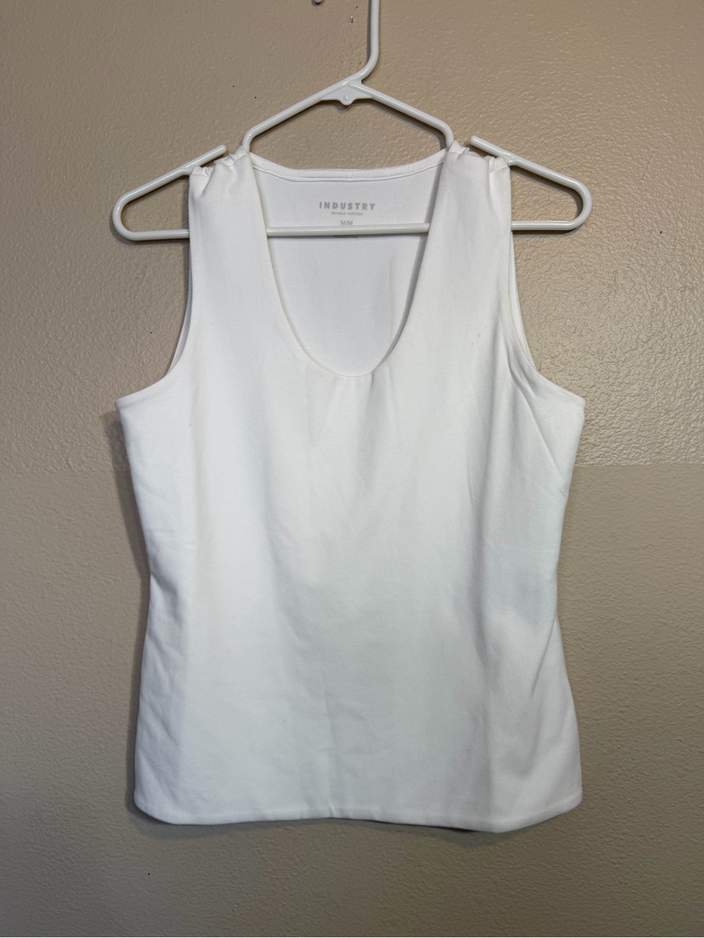 Industry White Scoop Neck Tank Top compression for shaping